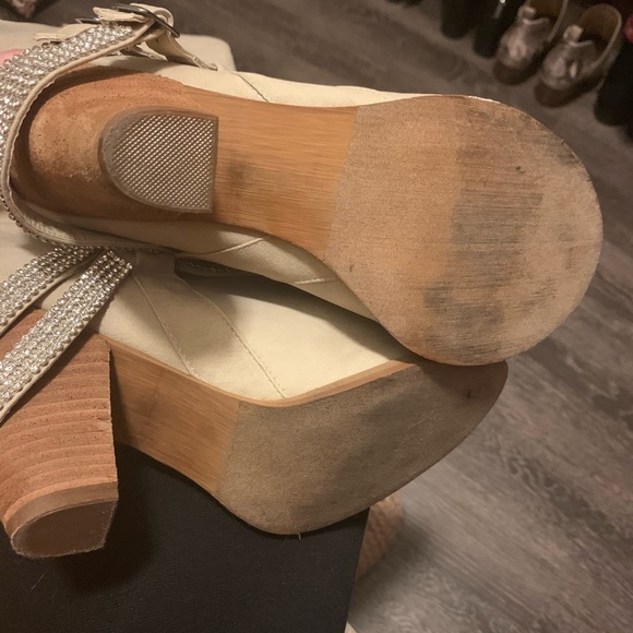 Tan leather rhinestone boots!! - Picture 2 of 7